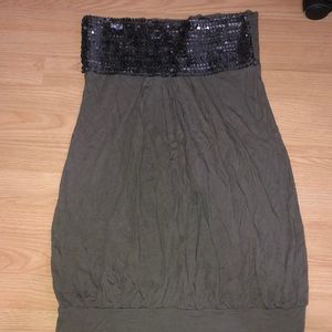 ⭐Woman’s strapless long shirt w/ sequins - size xl